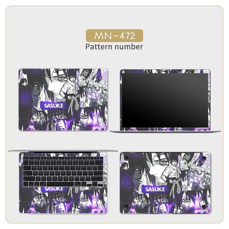 Bộ 4 Miếng Dán laptop 11 12 13 14 15 17 inch Chống Thấm Nước Họa Tiết anime