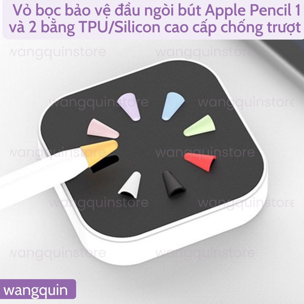 Bộ bọc ngòi Pencil 1 Pencil 2 Vỏ bảo vệ đầu ngòi bút cao cấp đủ màu bằng TPU silicone cao cấp chống trượt siêu mượt