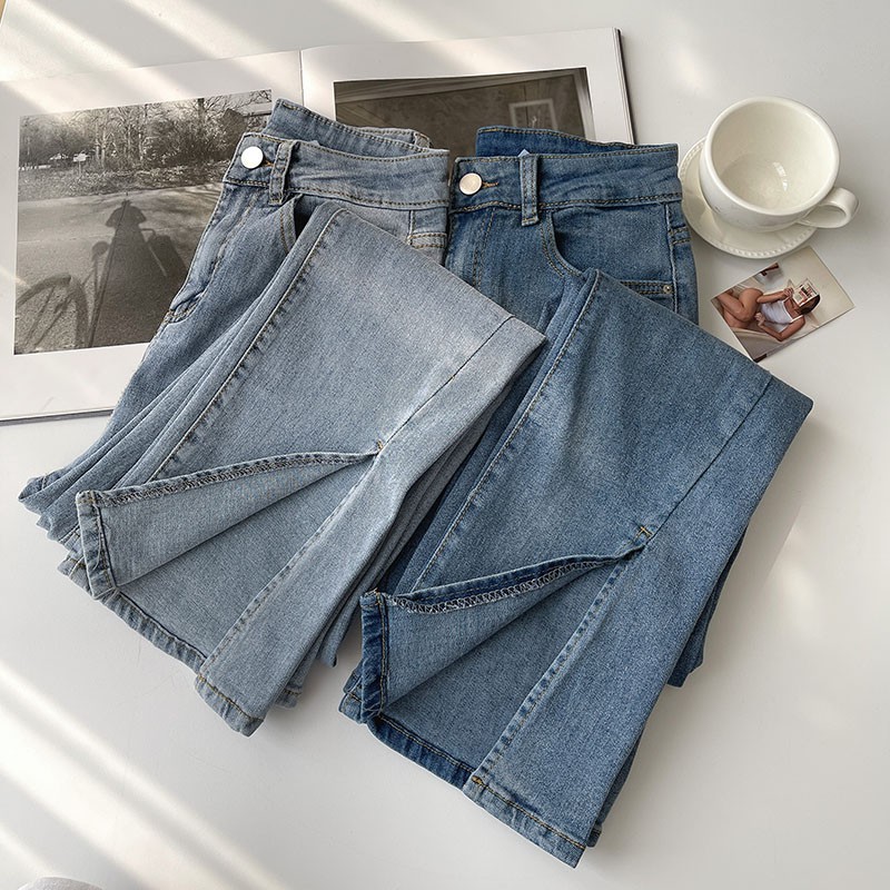 Quần jean mài xẻ ống ulzzang 8025