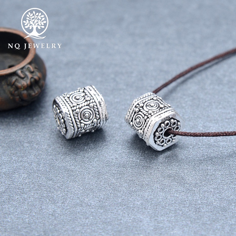 Charm chặn hạt đa giác hoa văn - NQ Jewelry