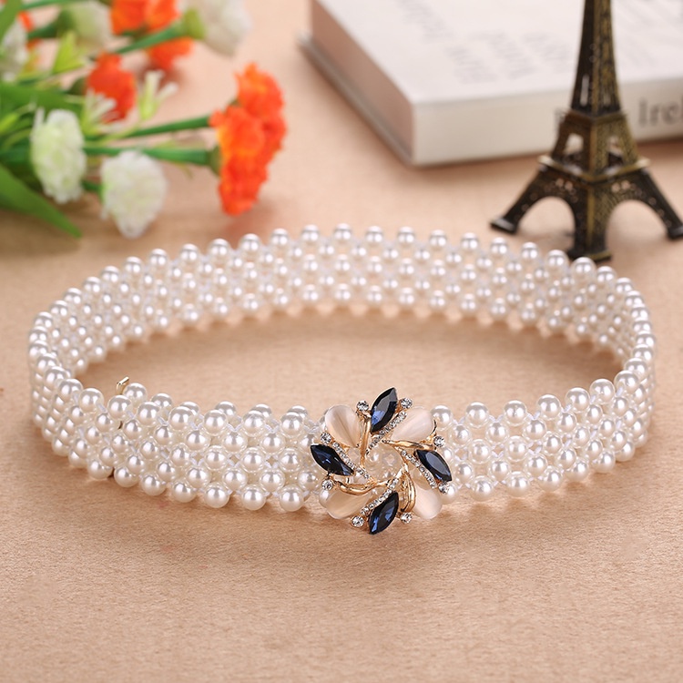Thắt Lưng Nữ Đính Đá Ngọc Trai Giả Sang Trọng