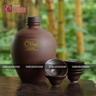 Bộ nậm và chén sành không tráng men