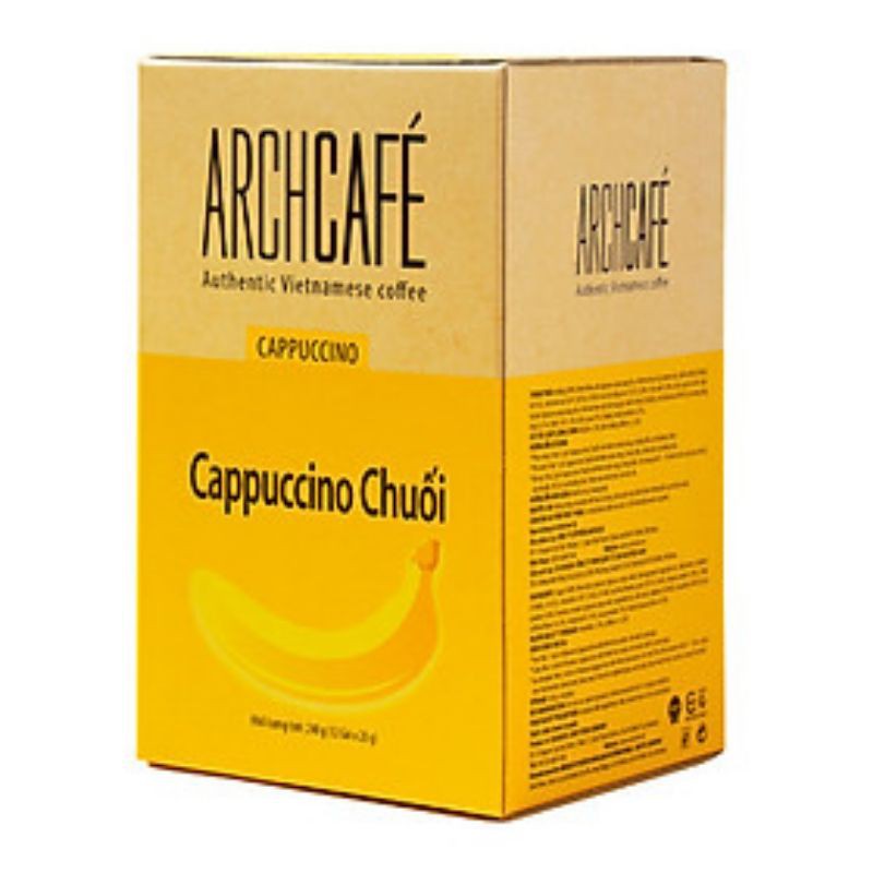 [HSD 20/05/2022] Cappuccino Chuối Archcafe cà phê hòa tan hộp 12 gói