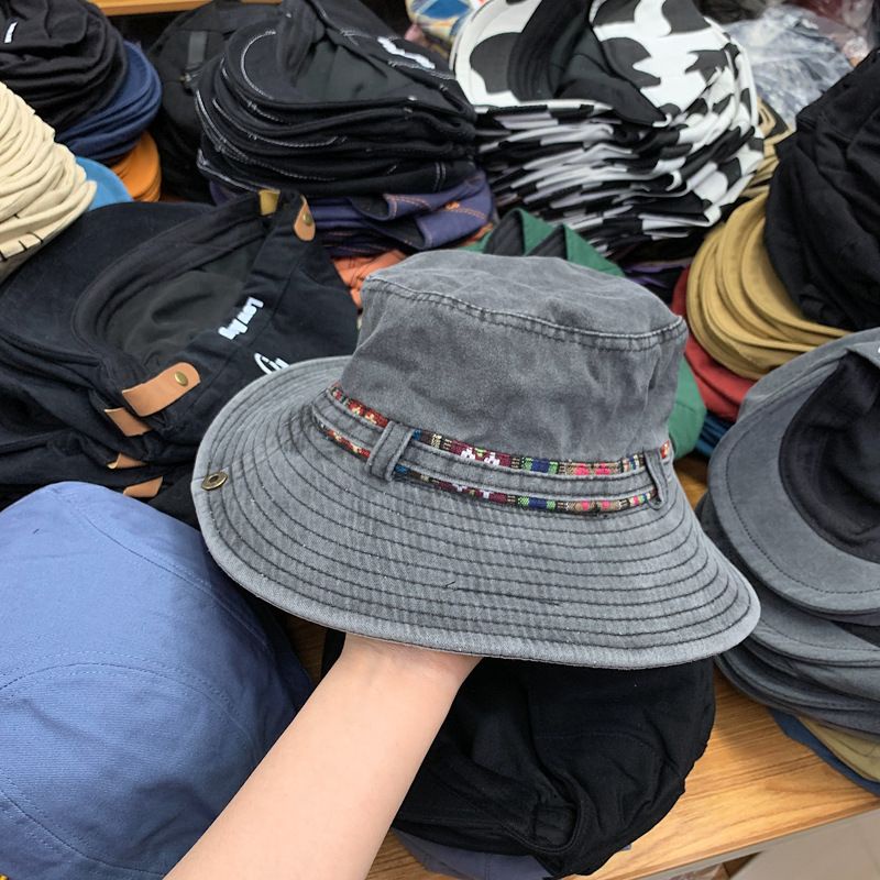 MŨ CAO BỒI VIỀN BO PHỐI HỌA TIẾT THỔ CẨM TINH TẾ