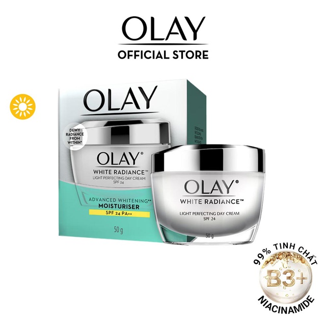 [Mã COSPGSBD  giảm 8% đơn 250K] Kem Dưỡng Trắng Da Ban Ngày Olay White Radiance Light Perfecting Day Cream SPF24 50g