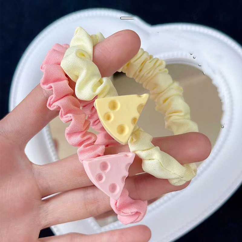 Dây Cột Tóc Màu Vàng Sữa / Hồng Macaron Dễ Thương Phong Cách Hàn Quốc Cho Nữ