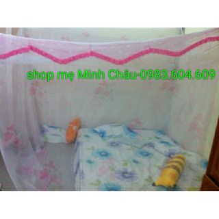 Mùng cực đại 4m (4m x 2m x 2,2m) (voal thái lan, dập nổi công nghệ nhật) [thoáng, dai, bền, đẹp] ảnh thật