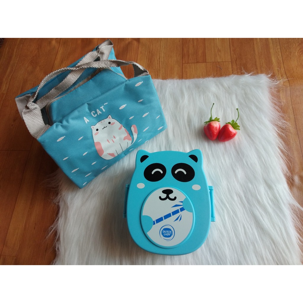 [Hình thật] Hộp Cơm Bento Xinh 2 Ngăn dễ thương Quai gài chắc chắn chống đổ thức ăn