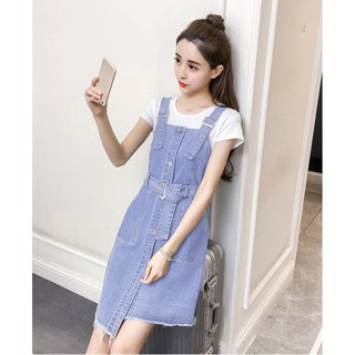 Yếm Jean Nữ Thắt Eo Lệch Tà Duyên Dáng