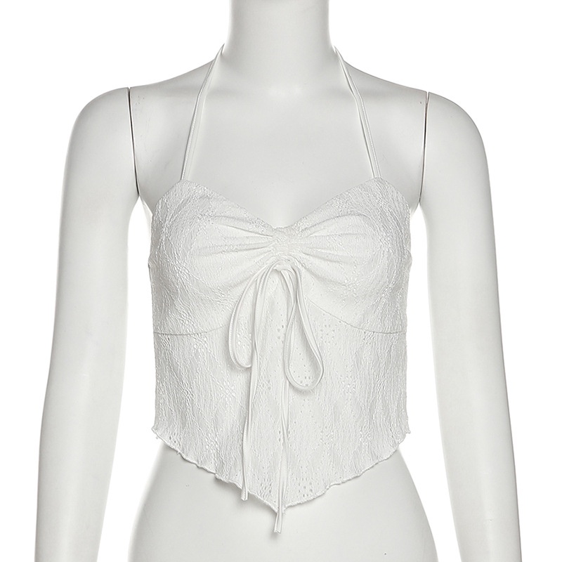 Áo Tank Top Hở Lưng Rút Dây Xếp Ly Thời Trang Quyến Rũ Cho Nữ