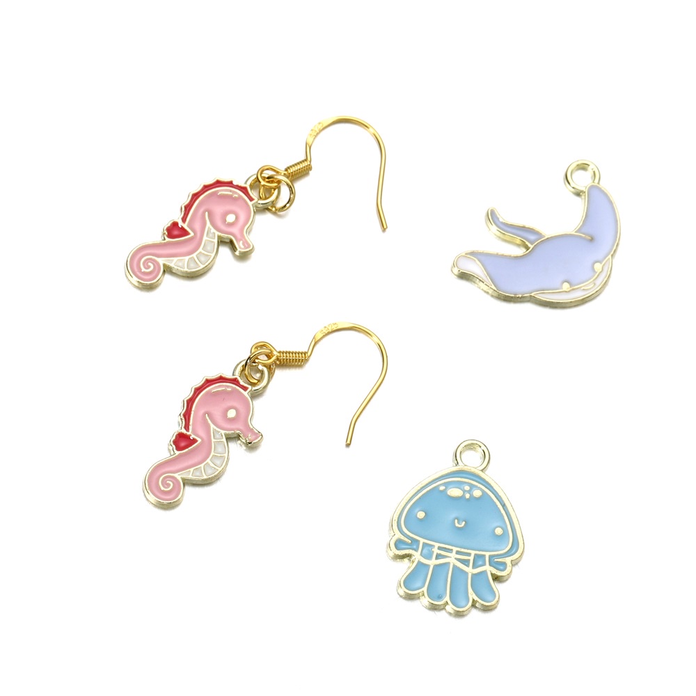 Phụ kiện làm khuyên tai/ vòng tay hình hoa sơn dầu diy nhiều màu sắc St.kunkka