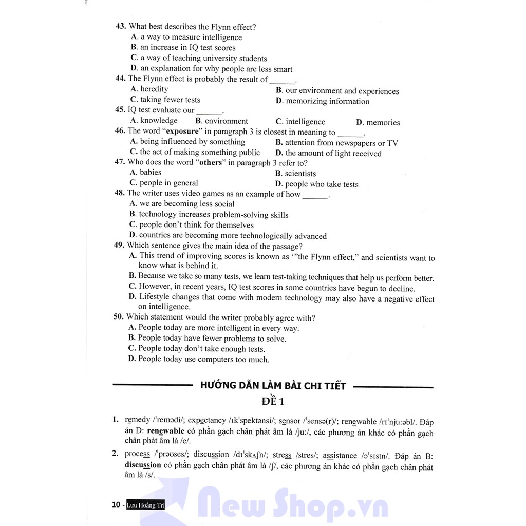 [Mã LIFEXANH24 giảm 10% đơn 99K] Sách - Ngân Hàng Đề thi Mới Môn Tiếng Anh Luyện Thi THPT - Lưu Hoằng Trí | BigBuy360 - bigbuy360.vn