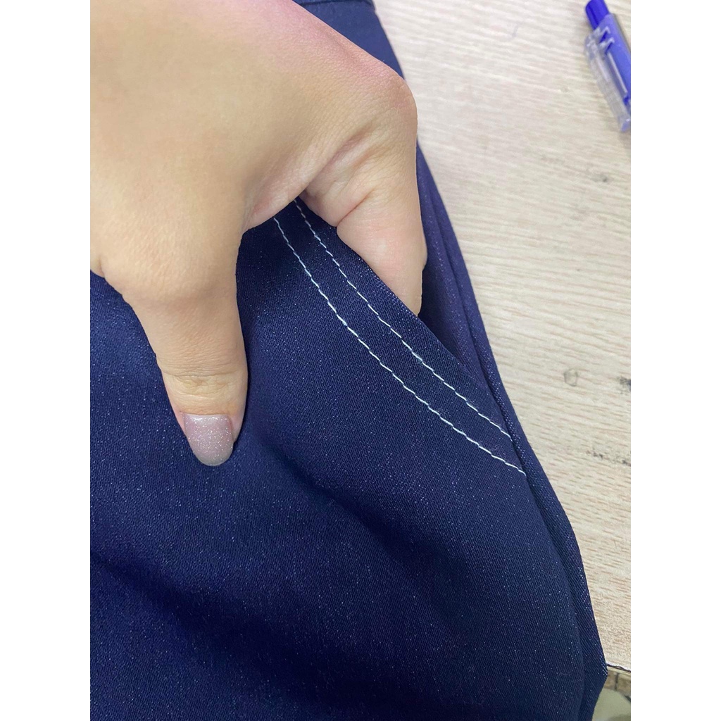 Chân Váy Jean Chỉ Nổi Nữ [FREESHIP]  Đầm mini dáng suông, jeans bò cạp cao xẻ sau lưng đẹp cá tính Ulzzang