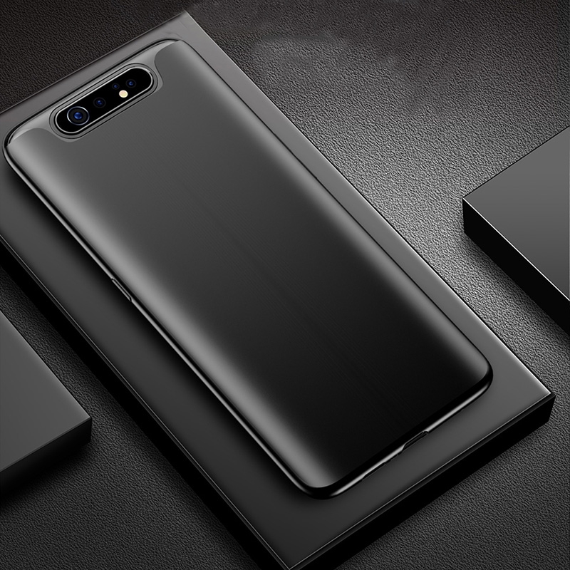 Ốp điện thoại tpu mềm siêu mỏng mặt nhám màu đen bảo vệ cho Samsung Galaxy A80