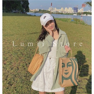 [SALE] Áo sơ mi nhăn basic chất đũi xốp mềm Freesize Lumii