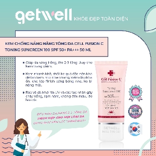 KEM CHỐNG NẮNG N NG TÔNG DA CELL FUSION C TONING SUNSCREEN 100 SPF50+ PA +++ 50ML