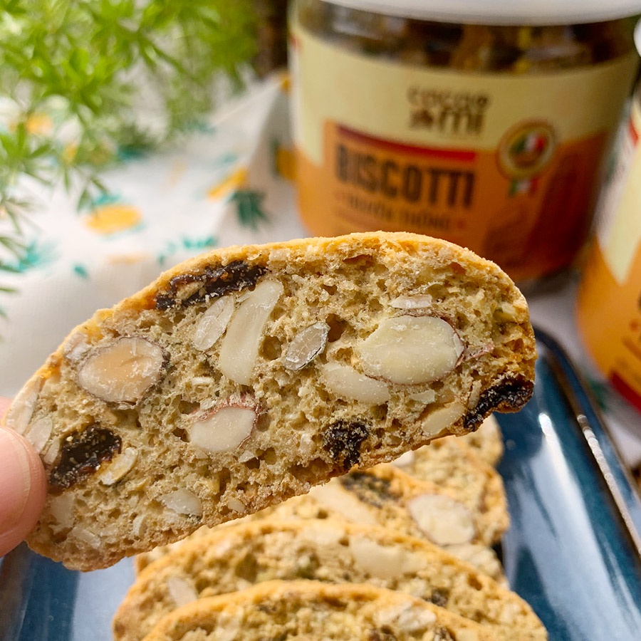 Bánh Biscotti nguyên cám vị truyền thống CACAOMI siêu hạt dinh dưỡng, hỗ trợ ăn vặt giảm cân, ăn kiêng healthy hộp 200g