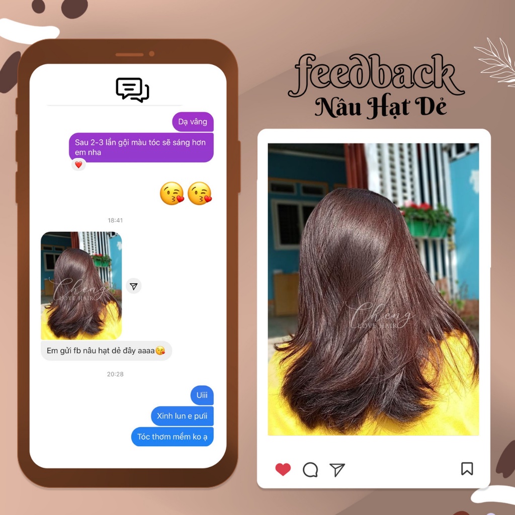 Thuốc Nhuộm Tóc Màu NÂU HẠT DẺ Không Tẩy | Chenglovehair, Chenglovehairs