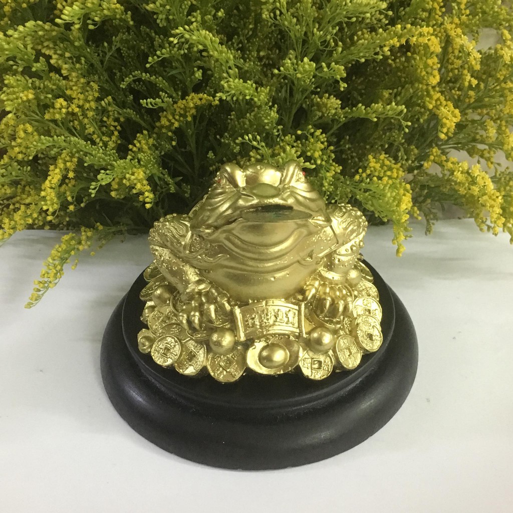 Cóc phong thủy sơn đồng có đế   rộng 14.5 cm  cao 10.5 cm