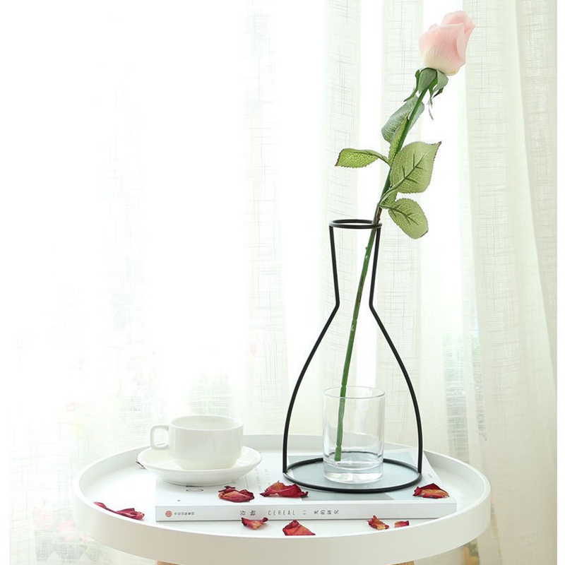 Giá Đỡ Bình Hoa Bằng Sắt Màu Đen Dùng Trang Trí DIY