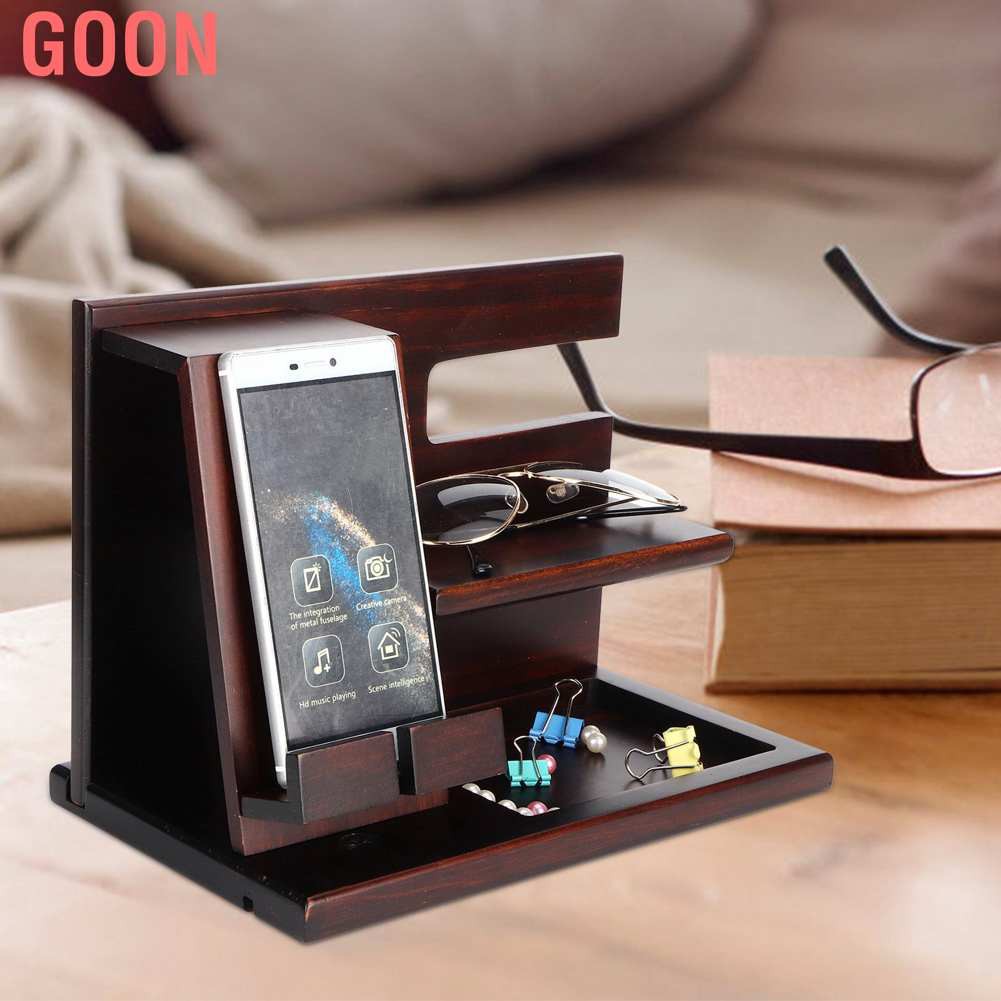 Goon Giá Đỡ Điện Thoại / Đồng Hồ / Điện Thoại Để Bàn Bằng Gỗ Tiện Dụng Cho Phòng Ngủ / Văn Phòng