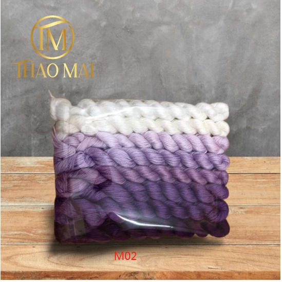 M02- Chỉ thêu Tay (chỉ thêu cotton - Chỉ Thô) sét 350m