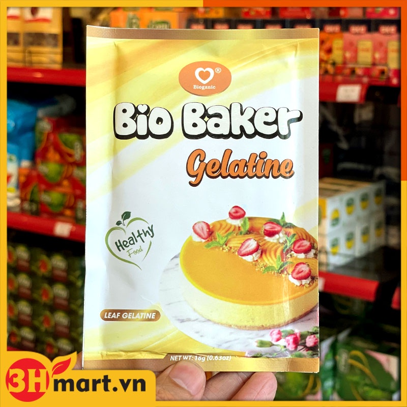 Gelatin lá Bio Baker 18gr (10 lá)/ Leaf Gelatin 18gr