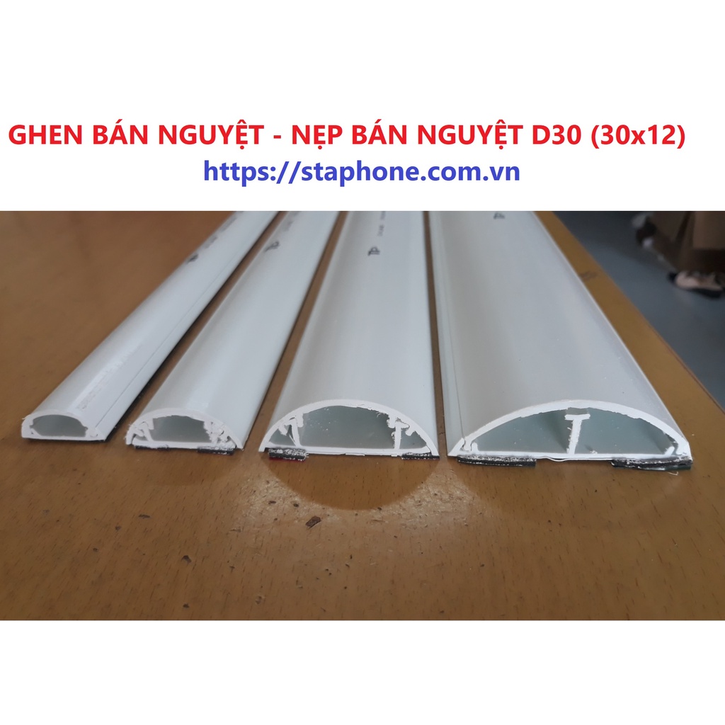 Ghen bán nguyệt 30x12, nẹp sàn bán nguyệt D30 dài 1.2m