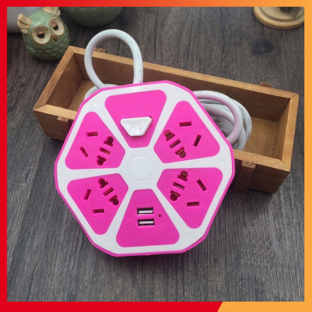 [FREESHIP] Ổ Cắm Điện Đa Năng 4 Chấu 2 Cổng USB (Loại Tốt)