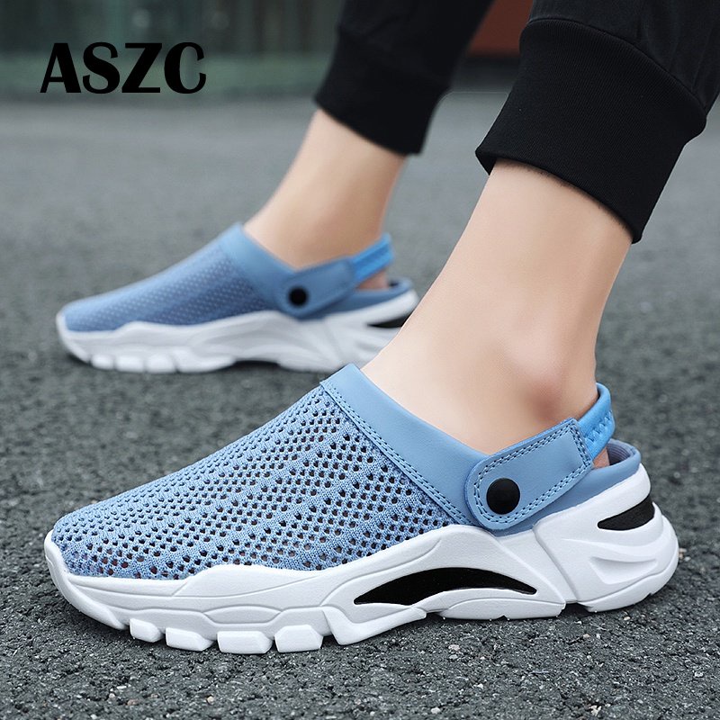 Dép Lười Phối Lỗ Thoáng Khí Thời Trang Đi Biển Mùa Hè Cho Nam