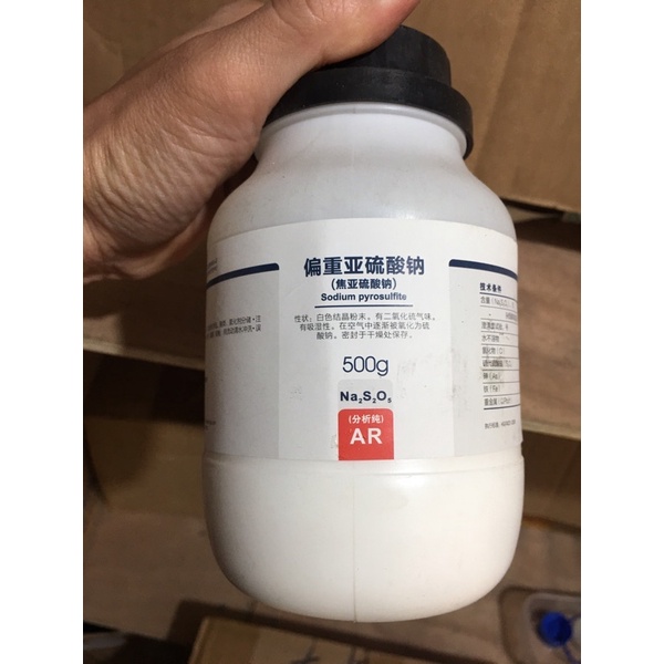 Hoá chất Sodium metabisulfite Na2S2O5 CAS 7681-57-4; lọ 500g