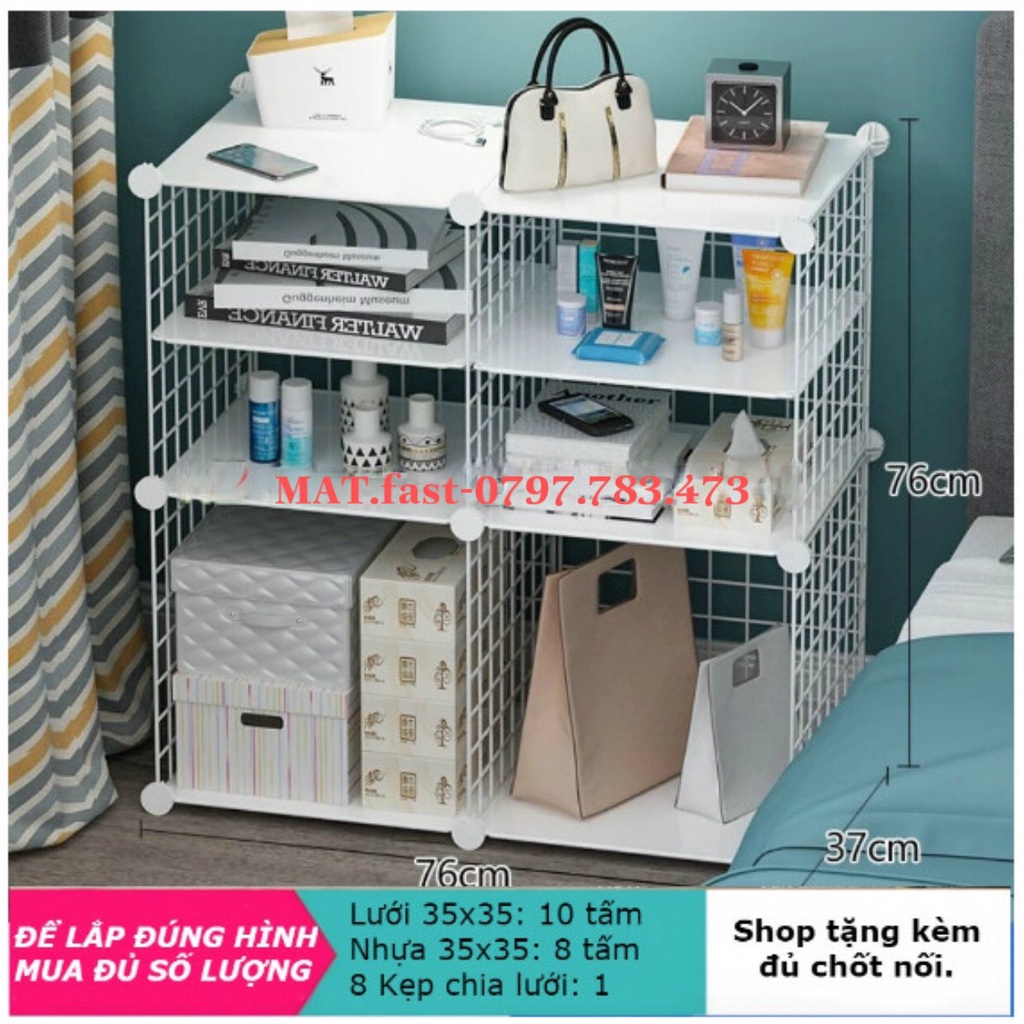 TỦ TAB ĐẦU GIƯỜNG MINI SIÊU XINH- KỆ LƯỚI SẮT THÉP TĨNH ĐIỆN LẮP GHÉP THÔNG MINH ĐA NĂNG AN TOÀN SỬ DỤNG.
