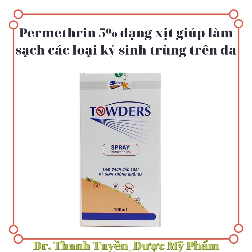 Xịt Towders spray giúp loại bỏ ký sinh trùng trên da