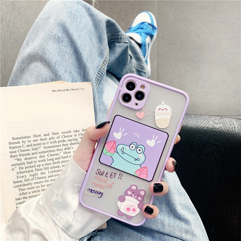 Ốp lưng iphone nhám ếch và thỏ 5/5s/6/6plus/6s/6splus/7/7plus/8/8plus/x/xr/xs/11/12/pro/max/plus/promax - Awifi U6-15 | BigBuy360 - bigbuy360.vn