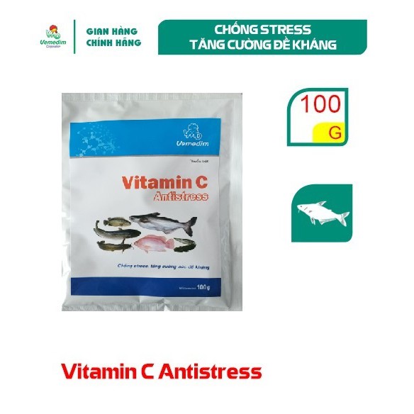 Vemedim Vitamin C antistress cá dùng cho cá tăng sức đề kháng, mau lớn, set 5 gói 100g