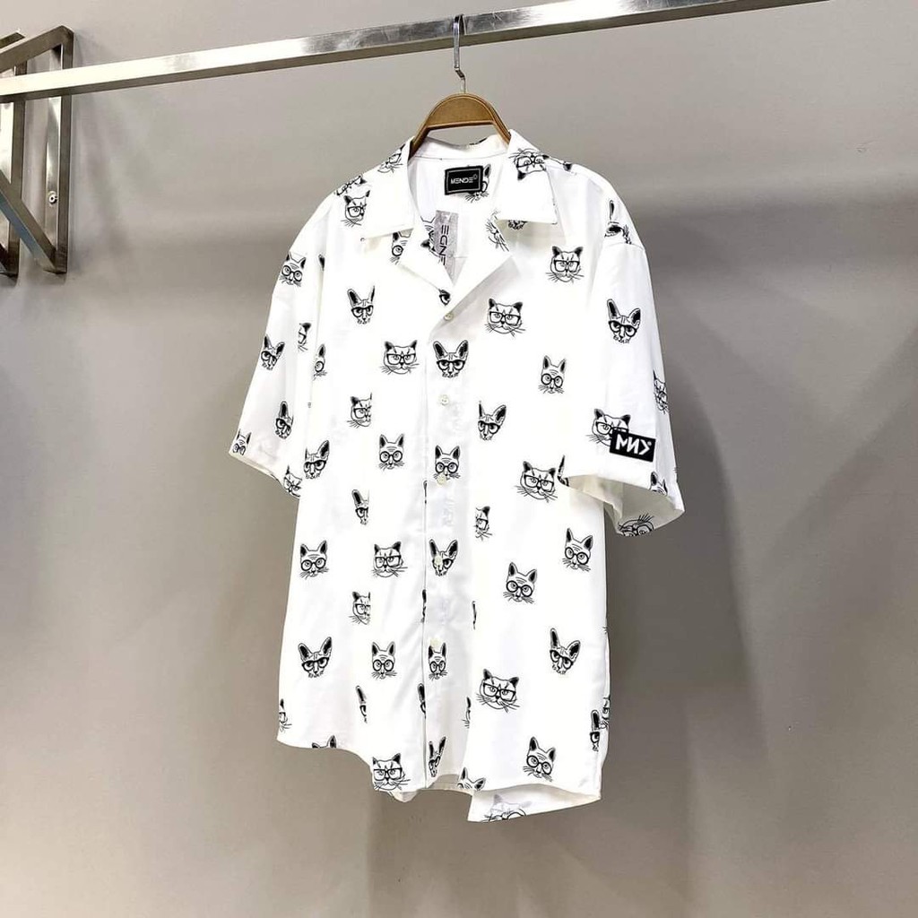 [CLIP THẬT] Áo sơ mi tay ngắn họa tiết THE CAT + CARTOON mende Fulltag tay lỡ, FORM UNISEX | BigBuy360 - bigbuy360.vn