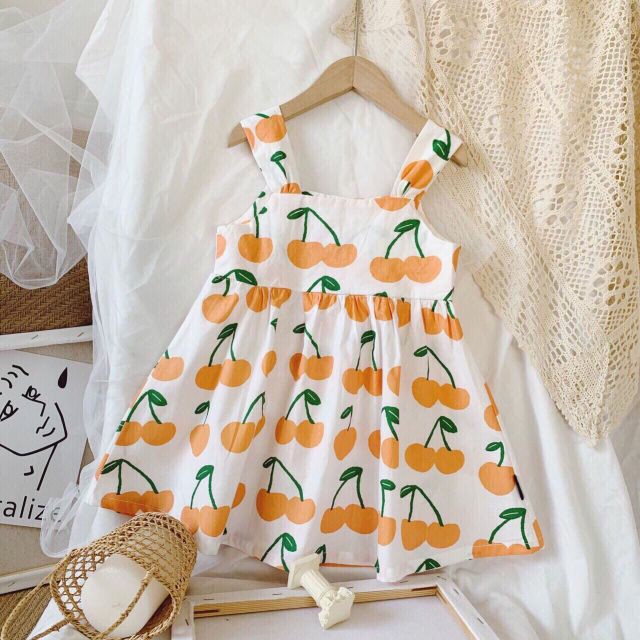 Đầm cherry xinh xinh cho bé