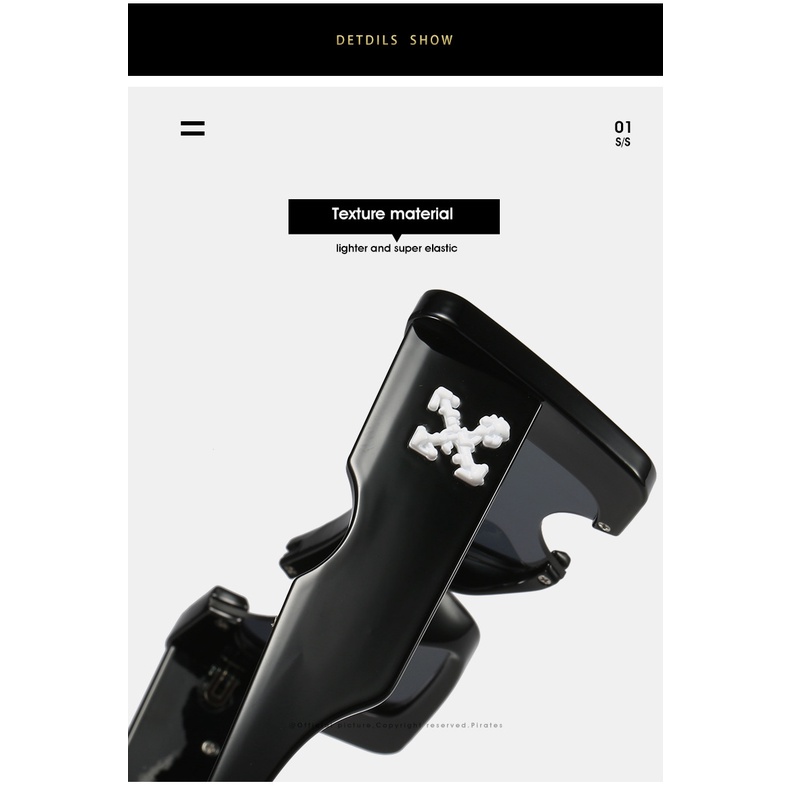 Kính râm thời trang OFF-WHITE hot trend chống tia UV Cannes Square Frame Sunglasses