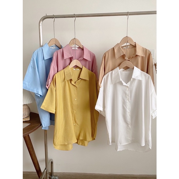 Áo sơ mi cộc tay VNXK hàng kĩ form rộng