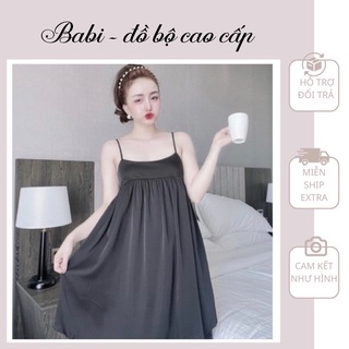 Váy ngủ nữ lụa dáng xuông cao cấp