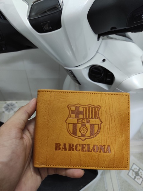 Ví Da Nam Logo Barcelona Fullbox