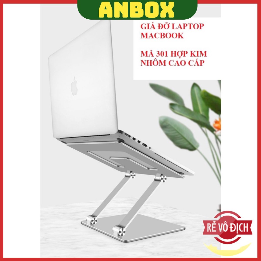 Giá đỡ máy tính Macbook Laptop L301 thiết kế 2 chân độc đáo bằng nhôm nguyên khối, điều chỉnh độ cao, gấp gọn.