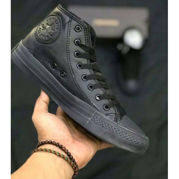 Giày Thể Thao Converse Cổ Cao Chất Liệu Da Màu Trắng Đen Size 36-43