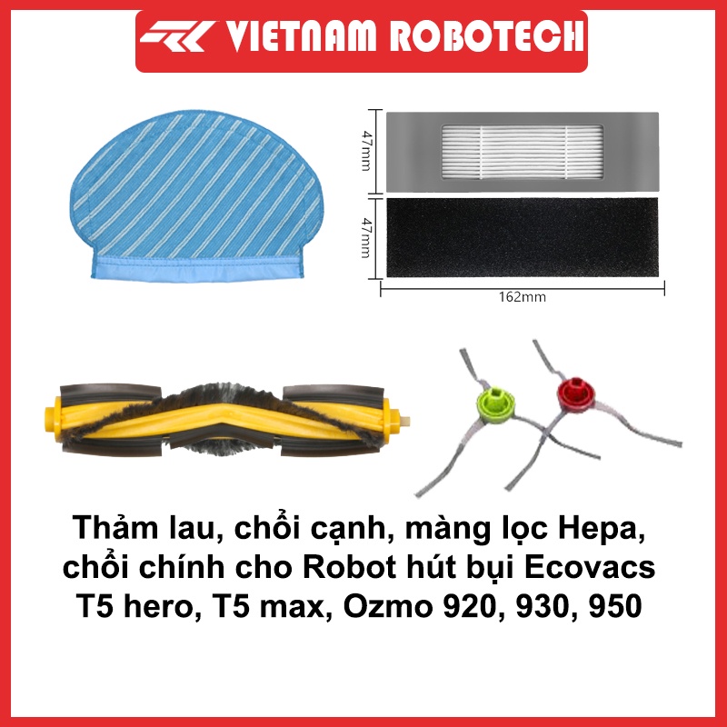 Phụ kiện thay thế Robot hút bụi lau nhà ECOVACS T5 Hero - VIETNAMROBOTECH