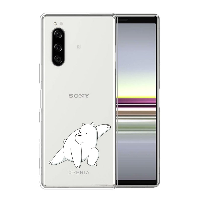 Ốp điện thoại trong suốt họa tiết We Bare Bear cho Sony Xperia XZ4 XZ3 XZ2 Compact 20 2 XA3 Ultra L3 Xperia 10 1 II