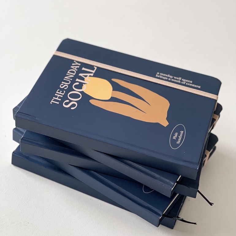 Sổ tay A5 CRABIT trơn, không dòng kẻ 130gsm thích hợp vẽ màu nước, bullet journal - HOA XANH Sunday Social