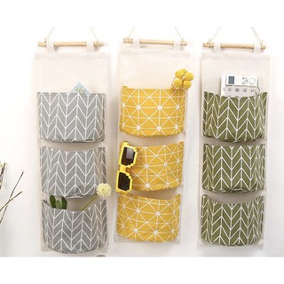 [Giao Ngẫu Nhiên] - Túi Vải Treo Tường VINTAGE CANVAS 3 Ngăn Đựng Đồ Siêu Tiện Dụng