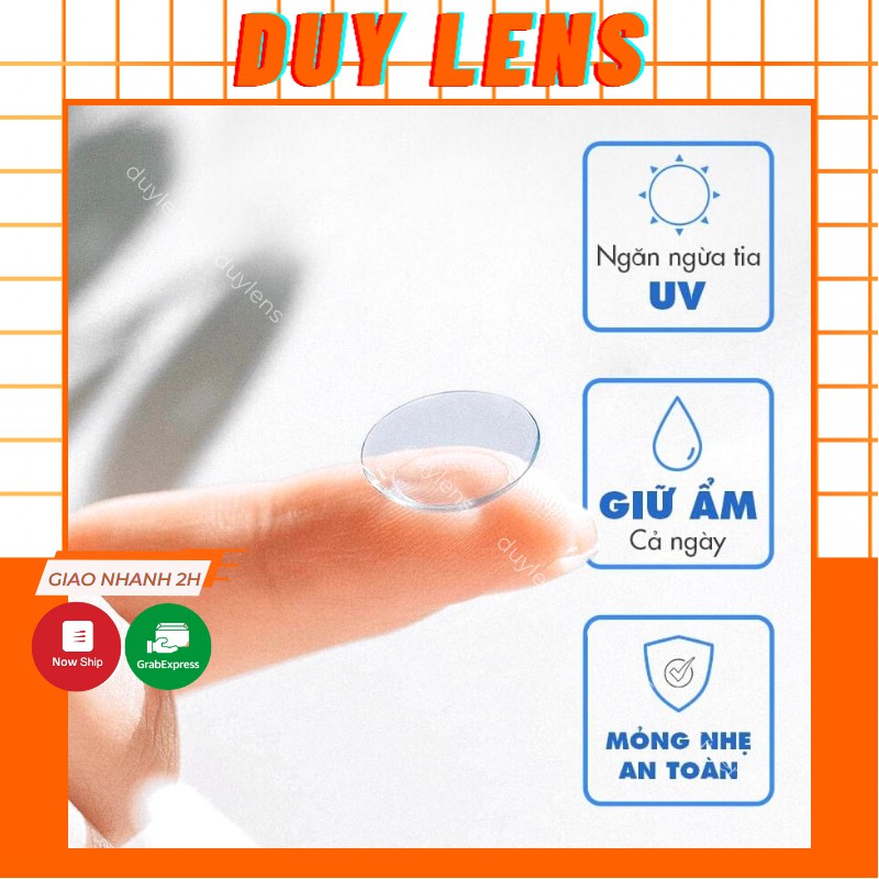 Lens mắt cận trong suốt - Kính áp tròng cận không màu - Lens Hàn chống tia UV 1-10 độ cho mắt nhạy cảm