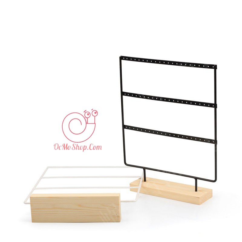 Kệ Trưng Bày Bông Tai, Kệ Treo Bông Tai Dạng Đứng 66 Lỗ chân đế bằng gỗ cao cấp