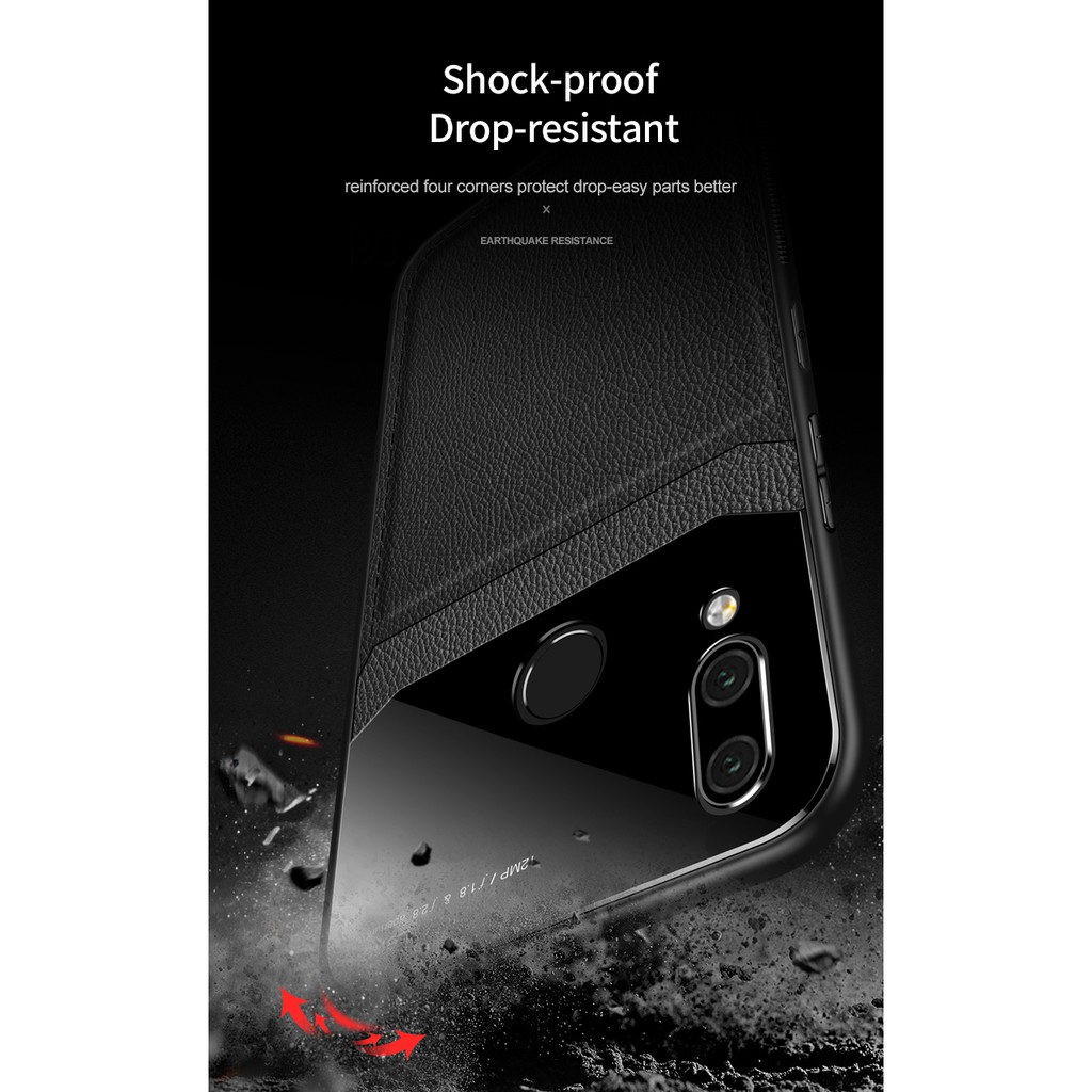 Ốp điện thoại bằng da cứng phối tráng gương chống sốc cho Huawei Nova 3 4 5 3I 6-4g